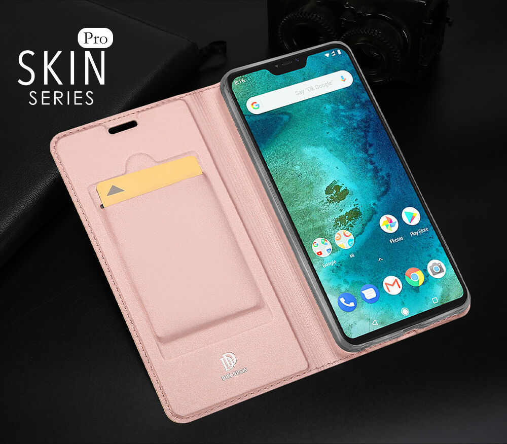Dux Ducis pokrowiec ochronny skórzany do Xiaomi Redmi Note 6 Pro - ciemnoniebieski