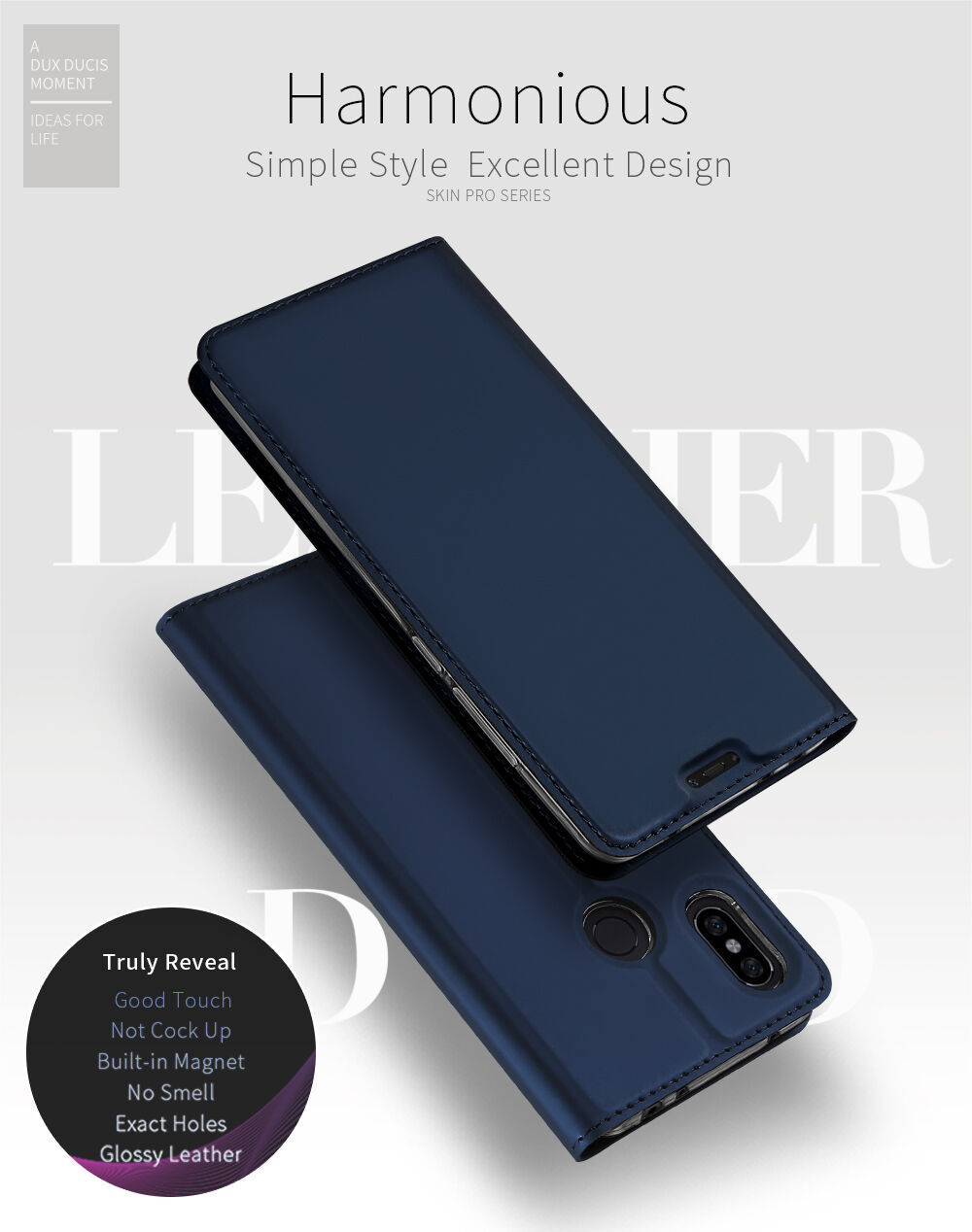 Dux Ducis pokrowiec ochronny skórzany do Xiaomi Redmi Note 6 Pro - różowo-złoty