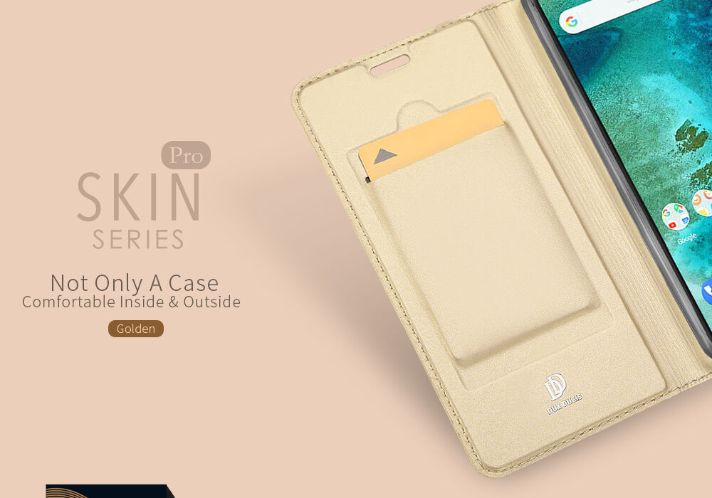 Dux Ducis pokrowiec ochronny skórzany do Xiaomi Redmi Note 6 Pro - różowo-złoty