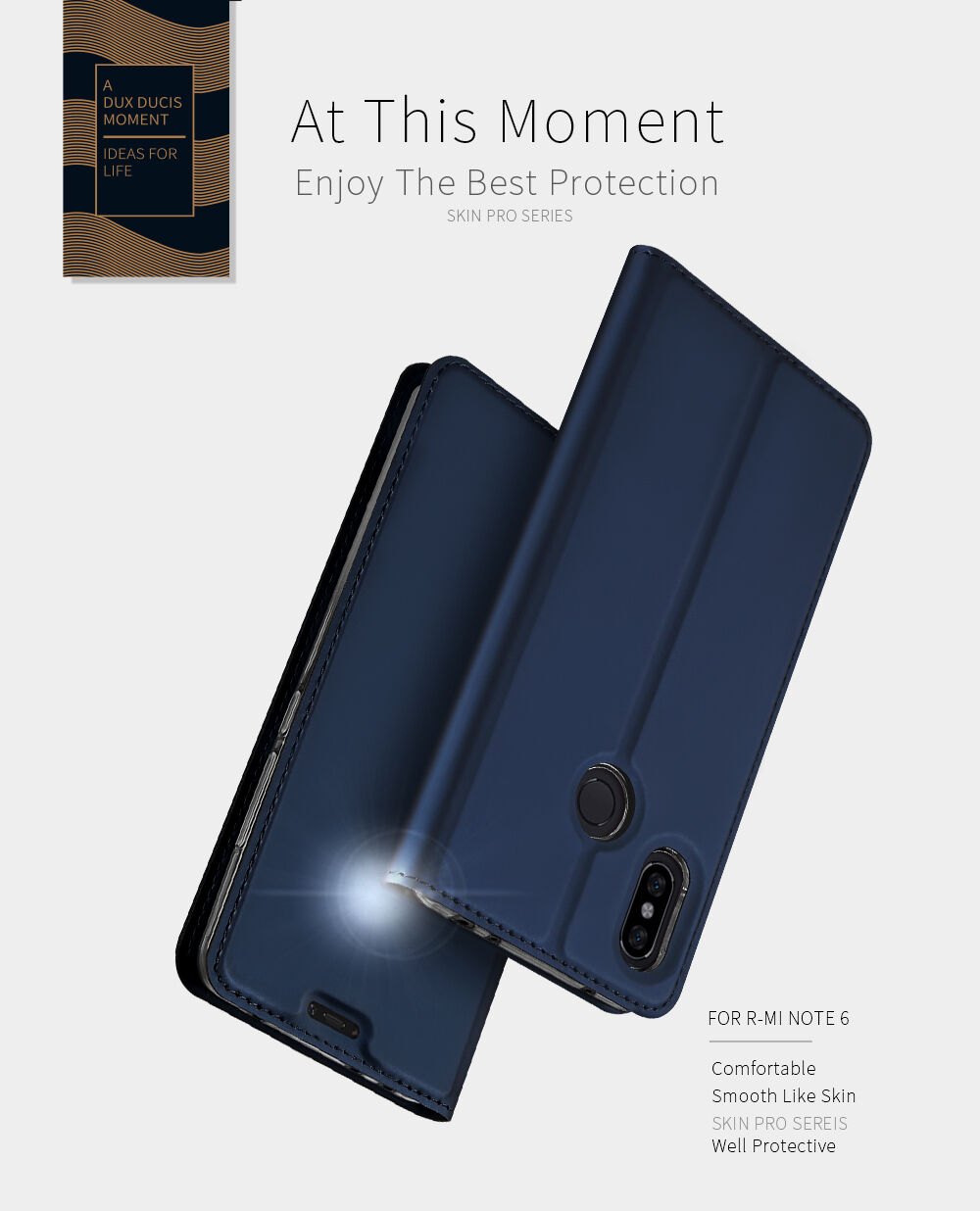 Dux Ducis pokrowiec ochronny skórzany do Xiaomi Redmi Note 6 Pro - różowo-złoty