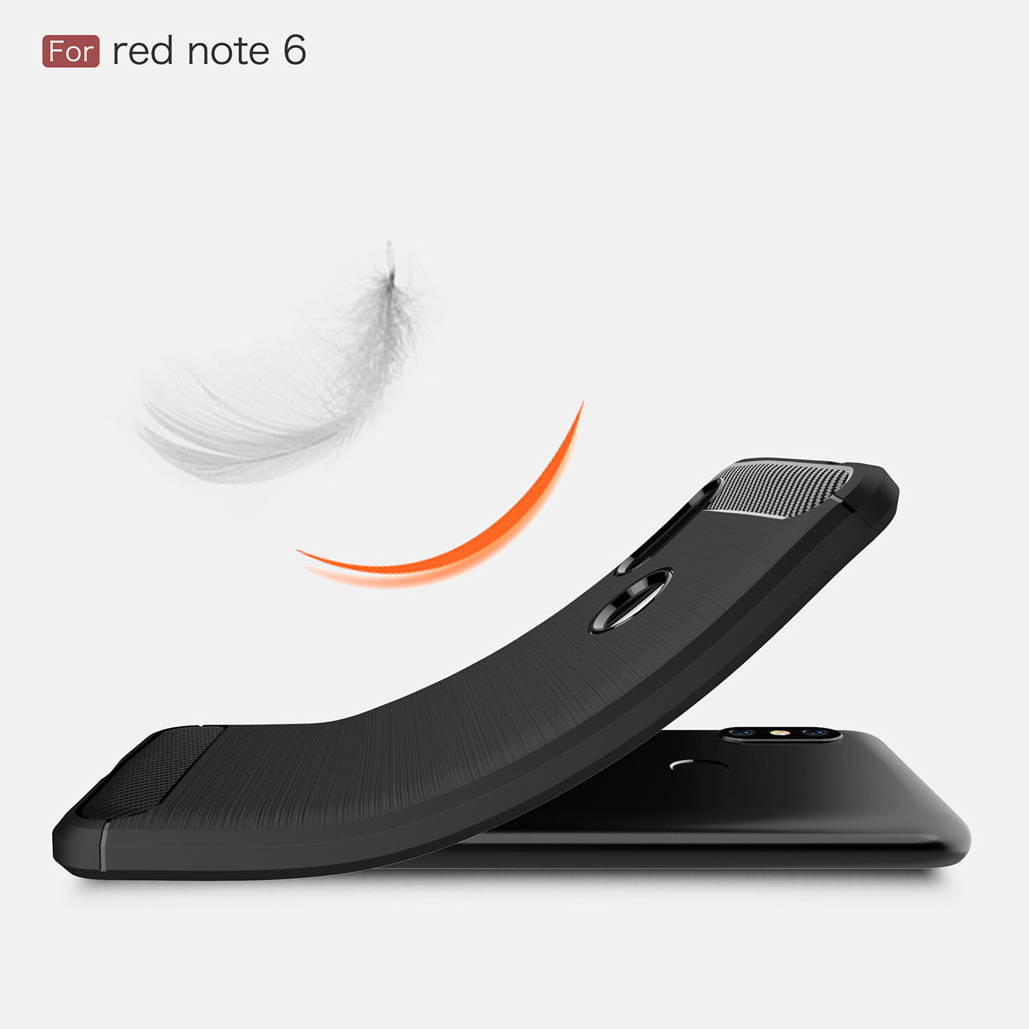 Etui ochronne z teksturą szlifowaną do Xiaomi Redmi Note 6 Pro - czerwone