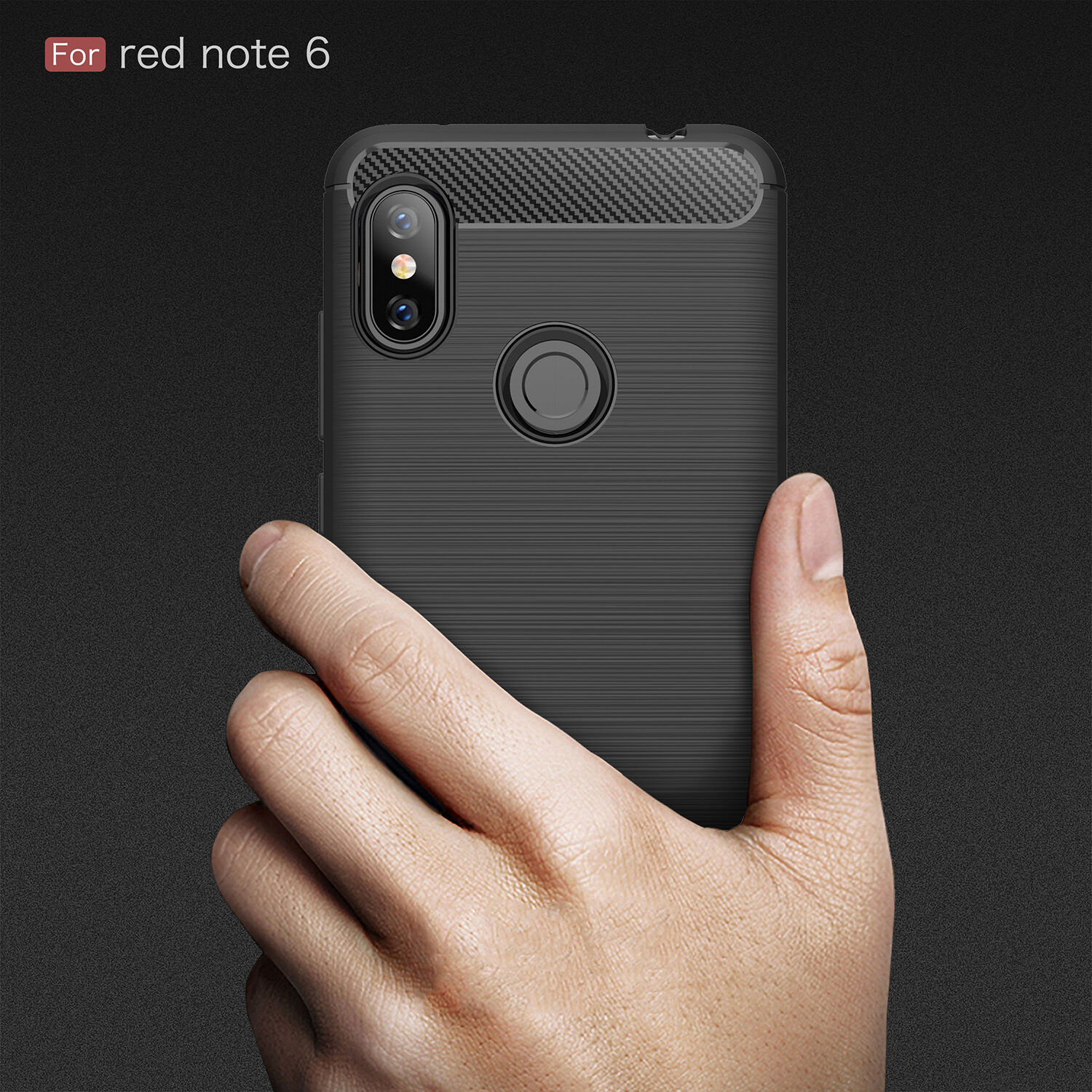 Etui ochronne z teksturą szlifowaną do Xiaomi Redmi Note 6 Pro - czerwone
