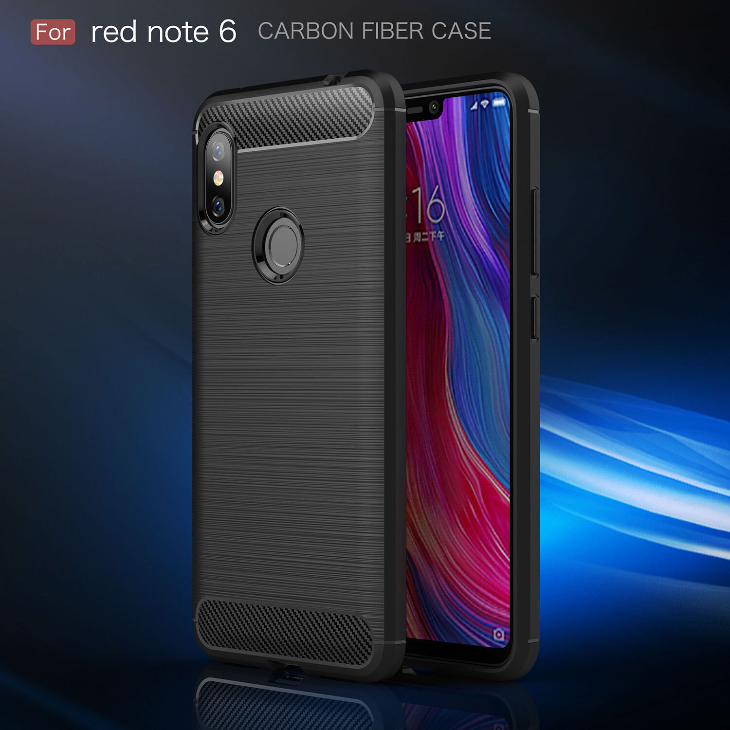 Etui ochronne z teksturą szlifowaną do Xiaomi Redmi Note 6 Pro - szare