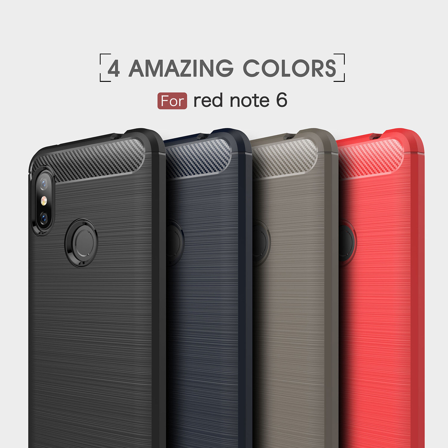Etui ochronne z teksturą szlifowaną do Xiaomi Redmi Note 6 Pro - szare