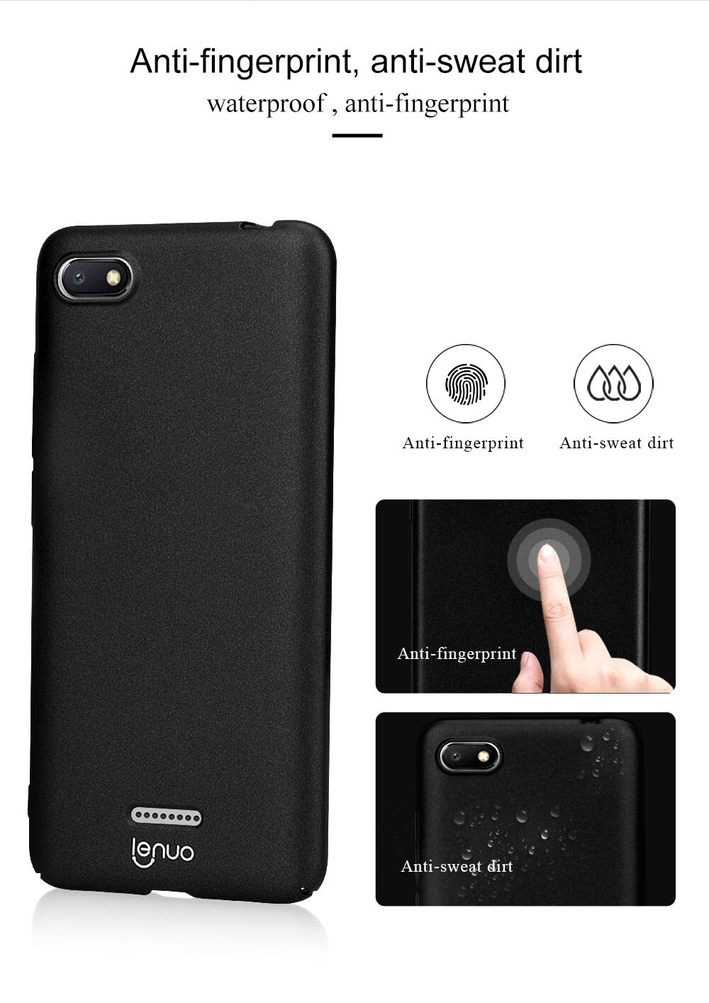 Lenuo twarde jedwabiście gładkie etui do Xiaomi Redmi 6 - złote