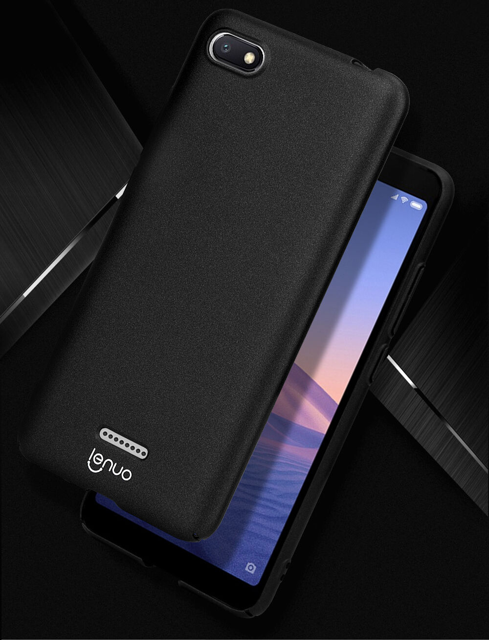 Lenuo twarde jedwabiście gładkie etui do Xiaomi Redmi 6 - czarne