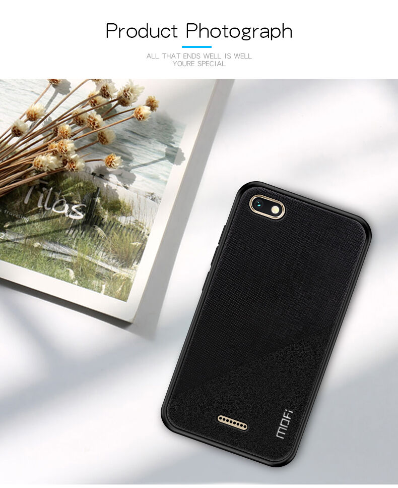 Mofi etui ochronne plastikowe i tekstylne do Xiaomi Redmi 6 - niebieskie