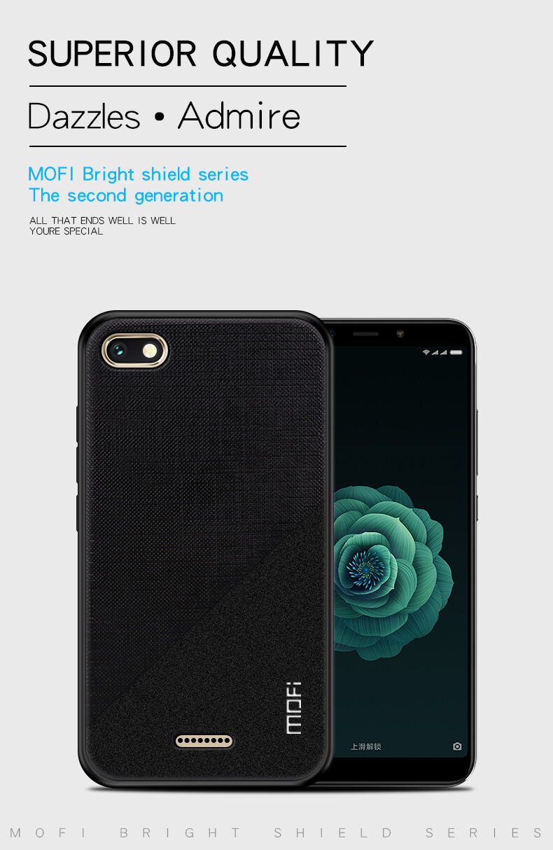 Mofi etui ochronne plastikowe i tekstylne do Xiaomi Redmi 6 - czarne