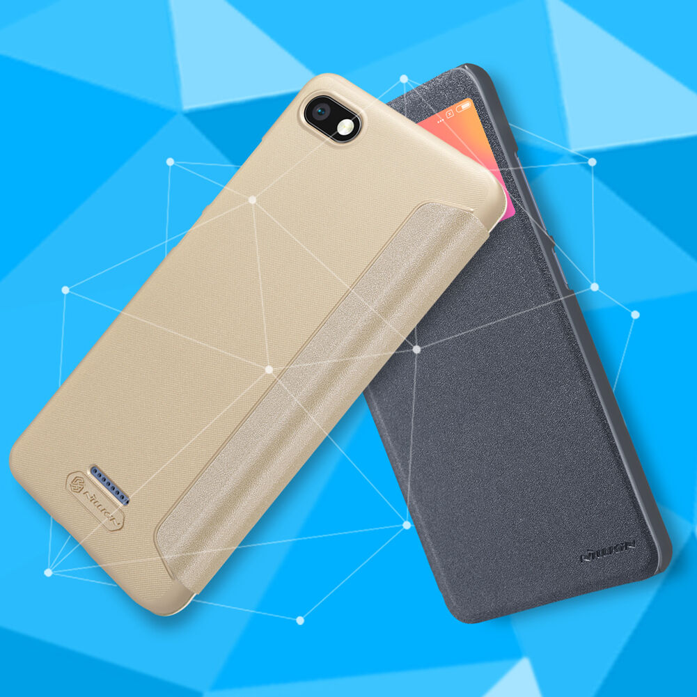 Nillkin pokrowiec ochronny skórzany z otworem do Xiaomi Redmi 6 - szary