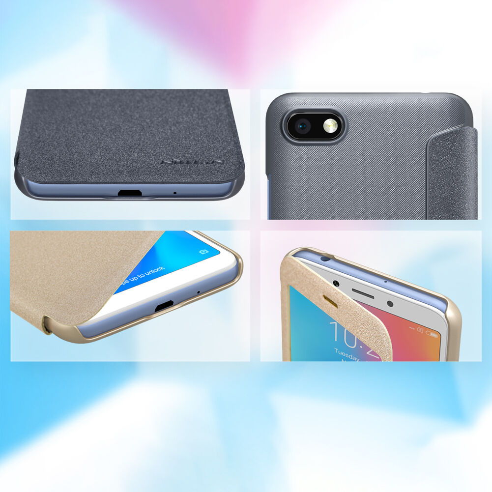 Nillkin pokrowiec ochronny skórzany z otworem do Xiaomi Redmi 6 - szary