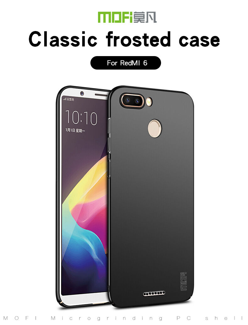 Mofi etui matowe z twardego plastiku do Xiaomi Redmi 6 - czarne