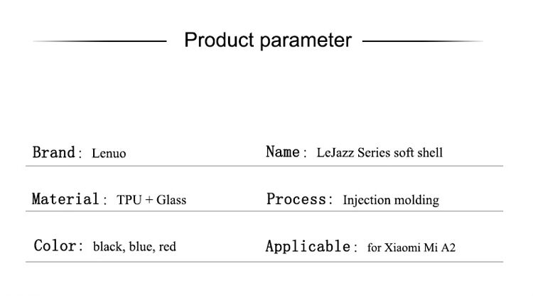 Lenuo etui ochronne z plastiku i szkła hartowanego do Xiaomi Mi A2 - ciemnoniebieskie