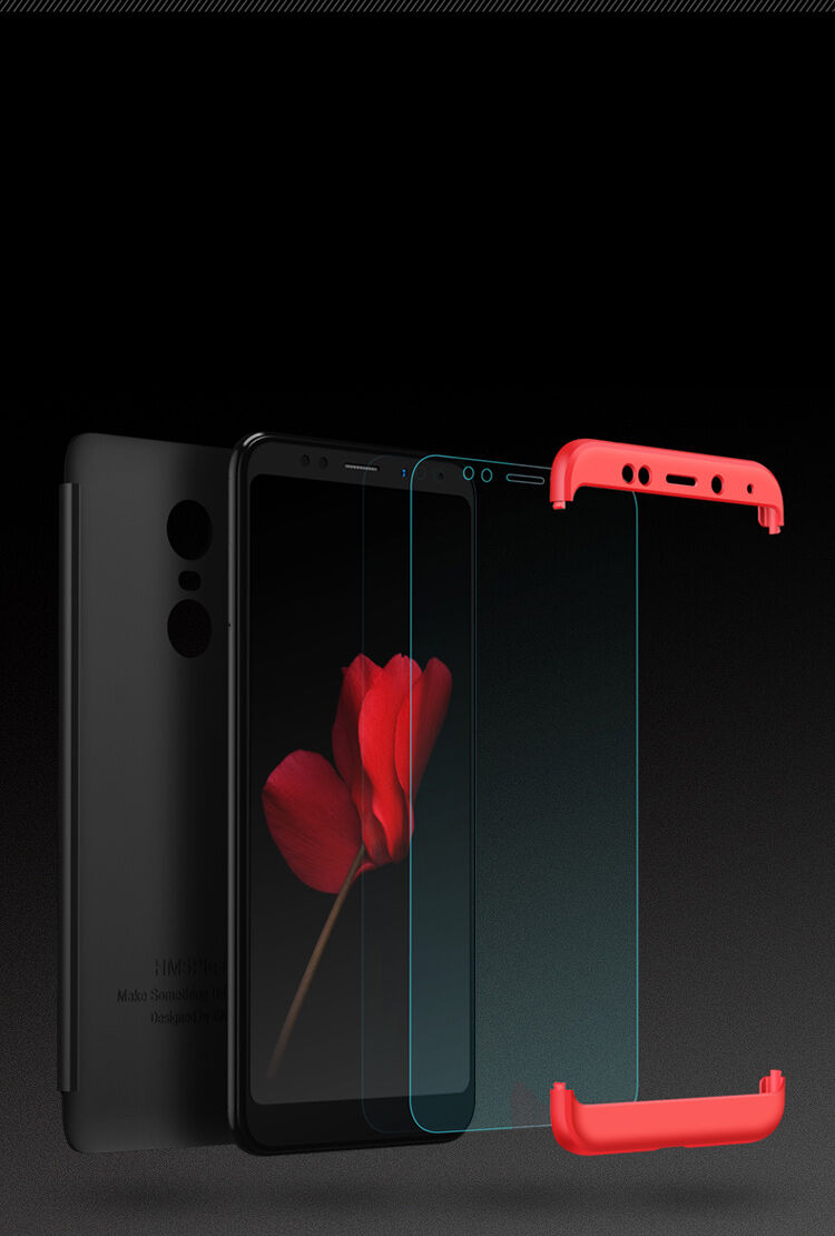 GKK etui tylne z ochroną krawędzi do Xiaomi Redmi Note 5 - czerwono-czarne