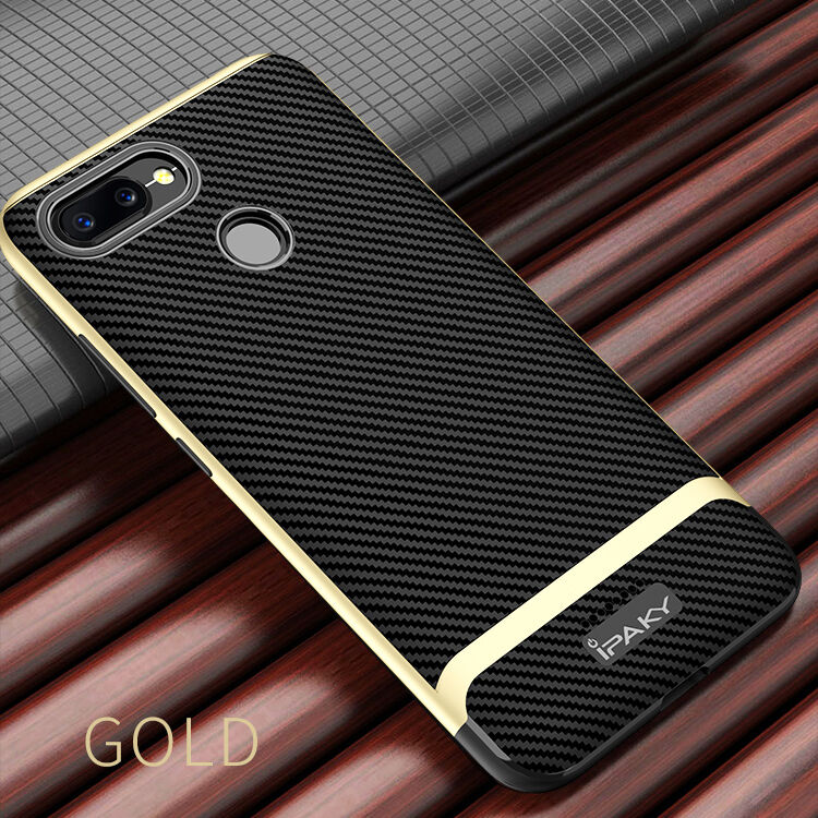 Ipaky etui z teksturą włókien karbonowych do Xiaomi Redmi 6 - niebiesko-czarne