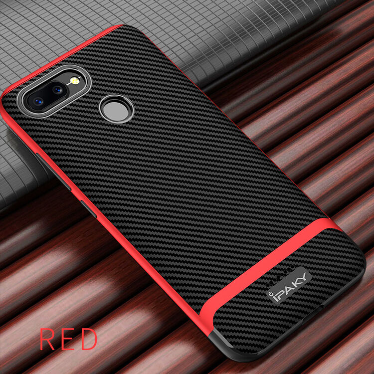 Ipaky etui z teksturą włókien karbonowych do Xiaomi Redmi 6 - niebiesko-czarne