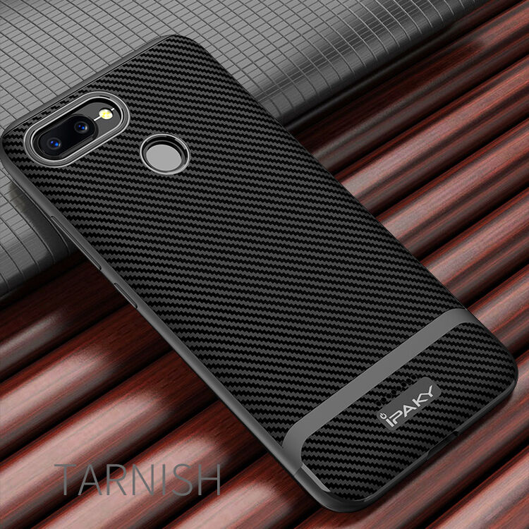 Ipaky etui z teksturą włókien karbonowych do Xiaomi Redmi 6 - niebiesko-czarne Ipaky etui z teksturą włókien karbonowych do Xiaomi Redmi 6 - niebiesko-czarne