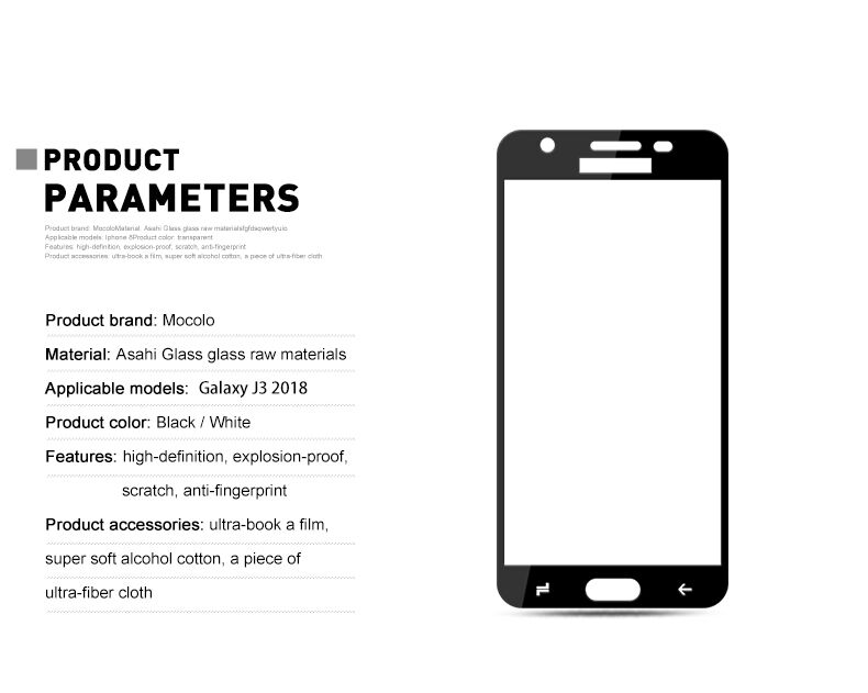 Mocolo Szkło hartowane 3D do Samsung Galaxy J3 (2017) - czarne