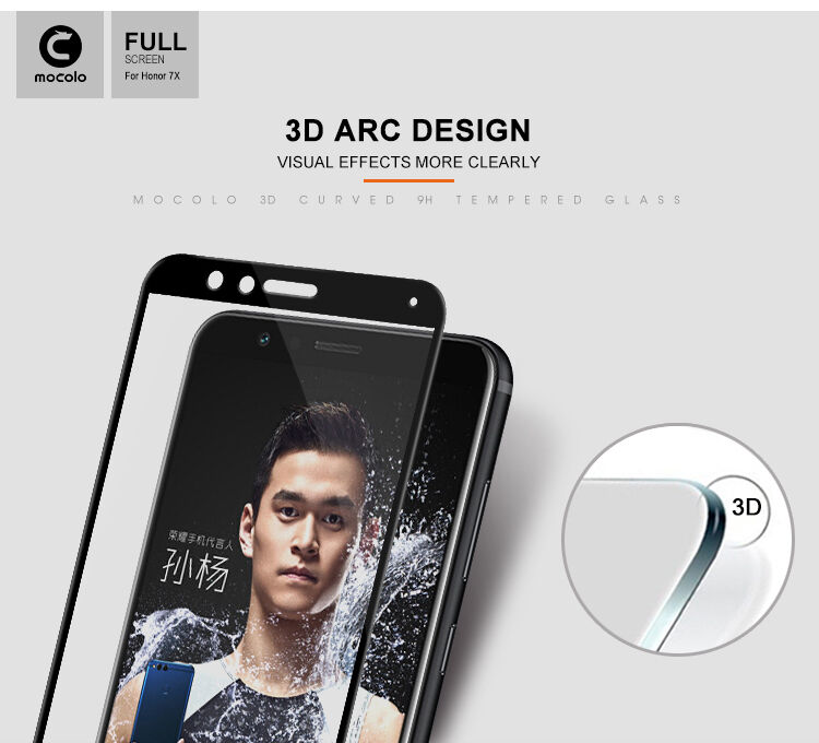 Mocolo Szkło hartowane 3D do Honor 7X - czarne