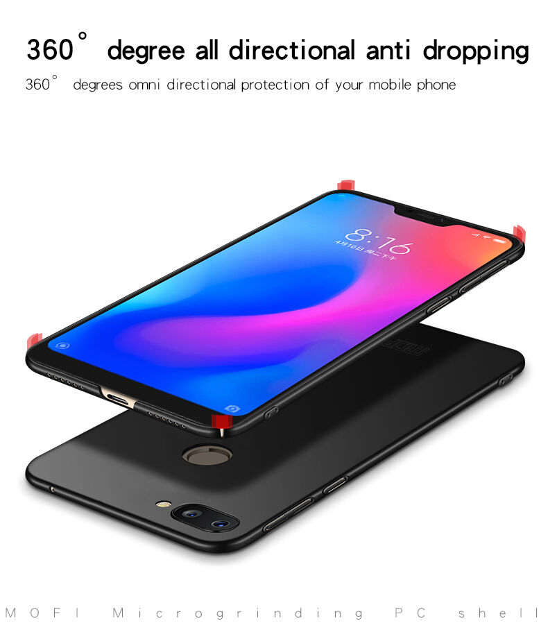Mofi etui plastikowe Frosted do Xiaomi Mi 8 Lite - ciemnoniebieskie