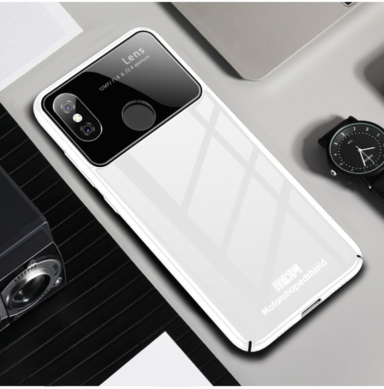 Mofi etui plastikowe ze szkłem do Xiaomi Mi 8 - fioletowe