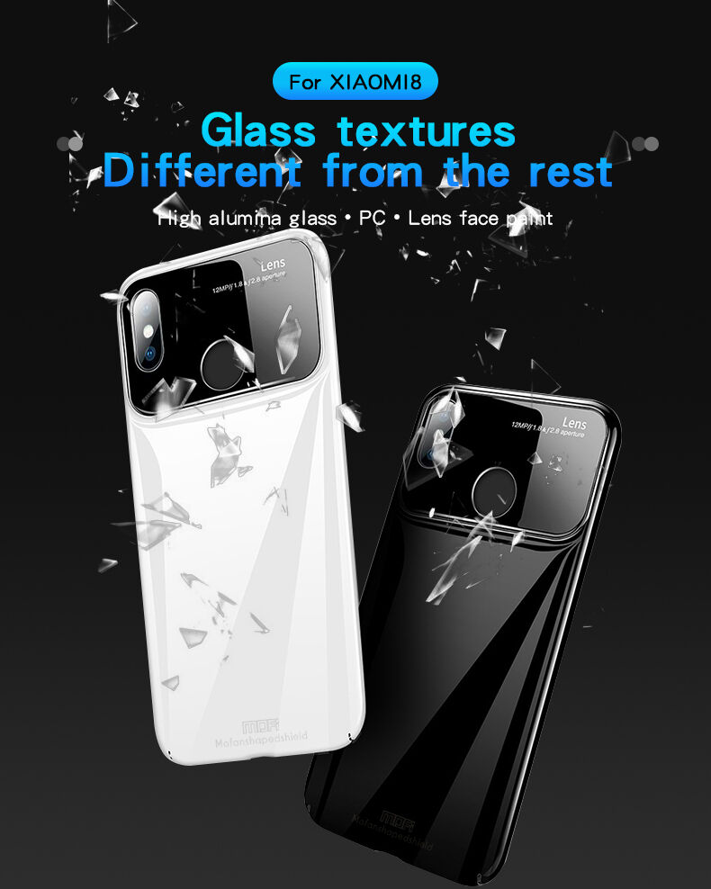 Mofi etui plastikowe ze szkłem do Xiaomi Mi 8 - czerwone