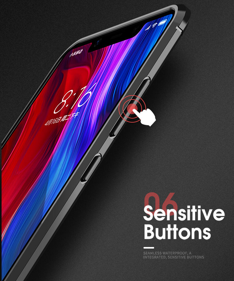 Ipaky etui plastikowe z teksturą szlifowaną do Xiaomi Mi 8 - szare