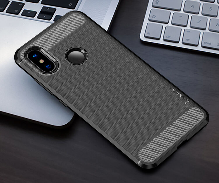 Ipaky etui plastikowe z teksturą szlifowaną do Xiaomi Mi 8 - szare