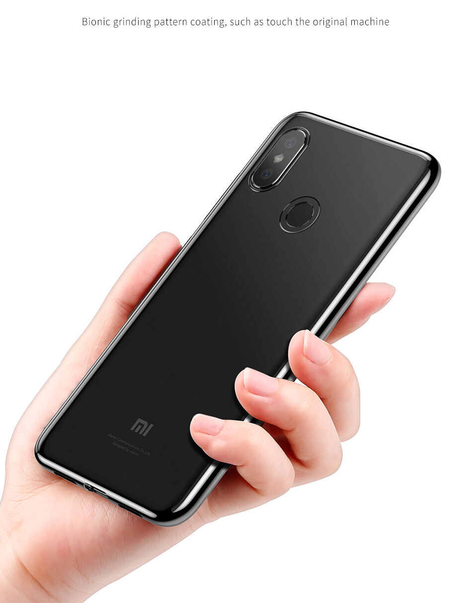 Baseus Shining etui przezroczyste z ramką do Xiaomi Mi 8 - niebieskie