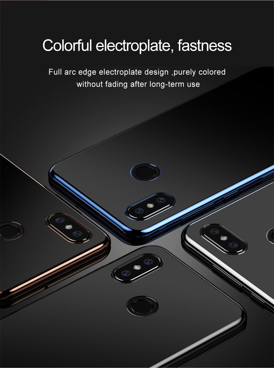Baseus Shining etui przezroczyste z ramką do Xiaomi Mi 8 - niebieskie