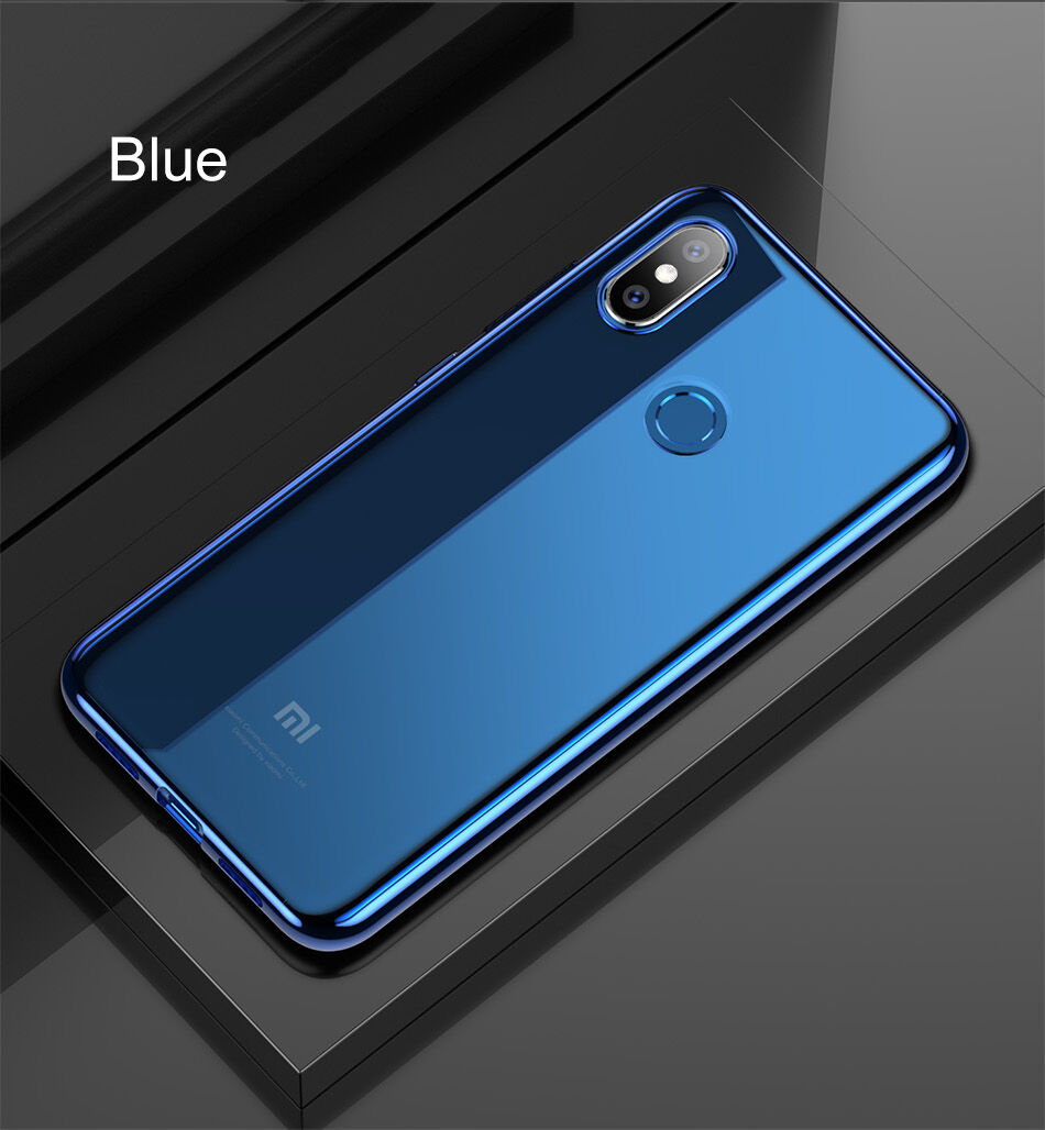 Baseus Shining etui przezroczyste z ramką do Xiaomi Mi 8 - niebieskie
