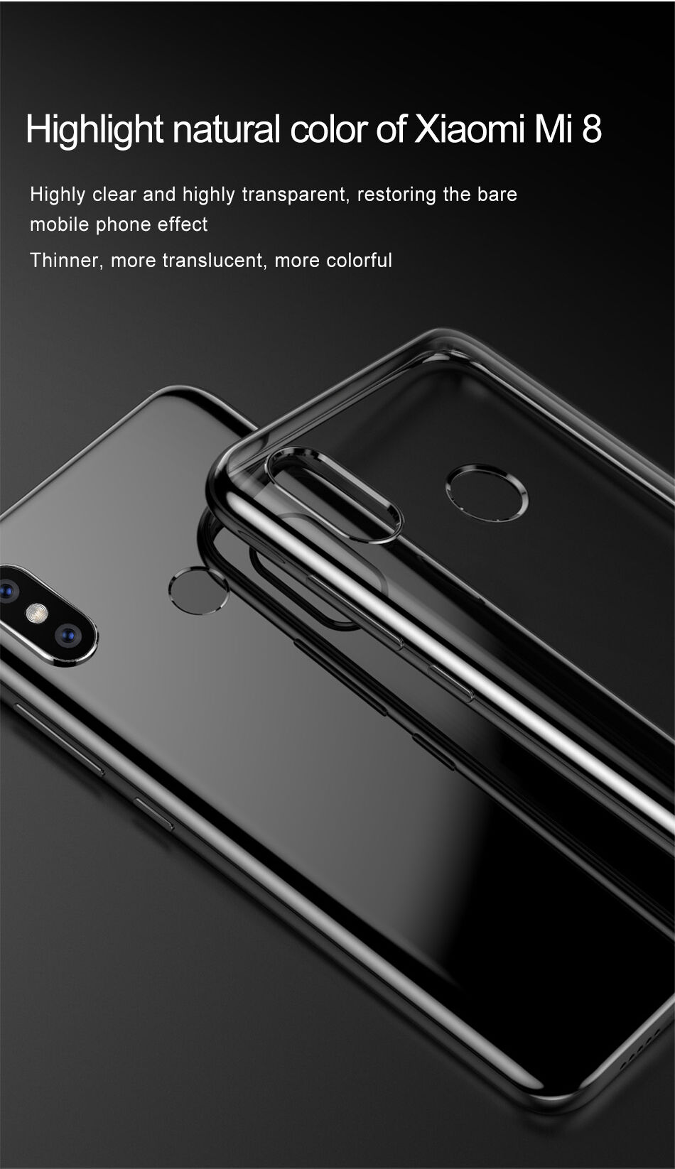 Baseus Shining etui przezroczyste z ramką do Xiaomi Mi 8 - złote