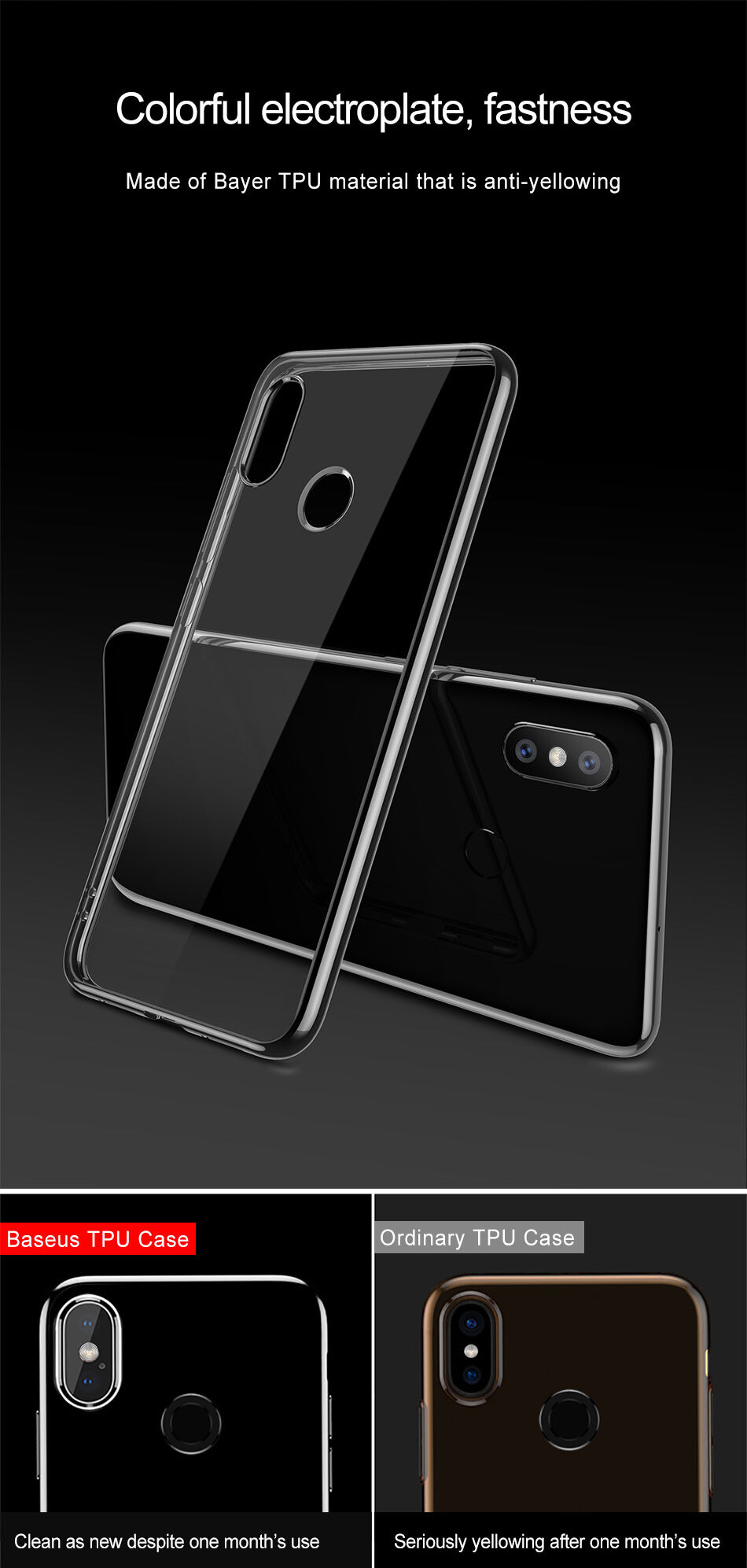 Baseus Shining etui przezroczyste z ramką do Xiaomi Mi 8 - złote