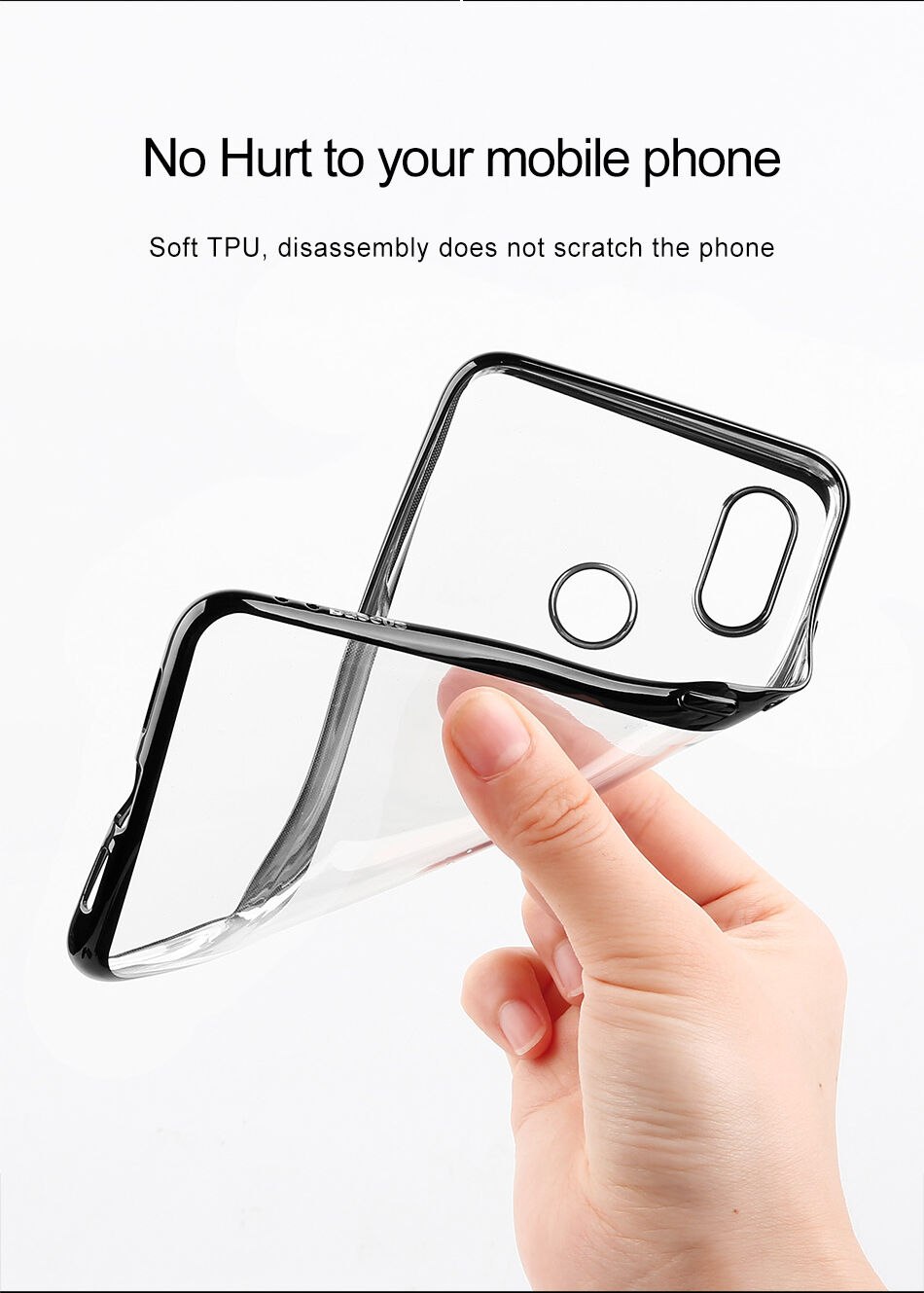 Baseus Shining etui przezroczyste z ramką do Xiaomi Mi 8 - złote