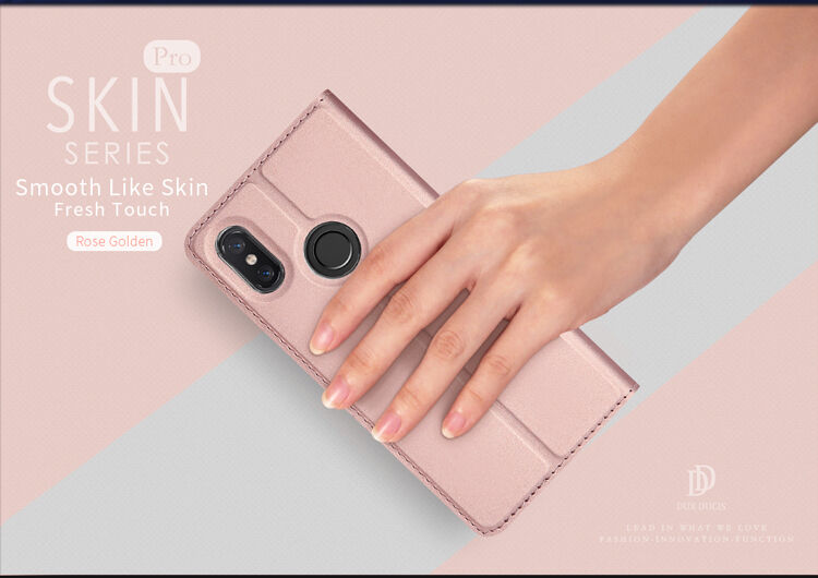 Dux Ducis Skin Pro pokrowiec skórzany flip do Xiaomi Mi 8 - niebieski
