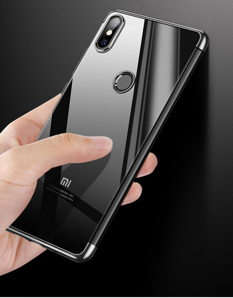 Cafele etui plastikowe przezroczyste z ramką do Xiaomi Mi 8 - czarne