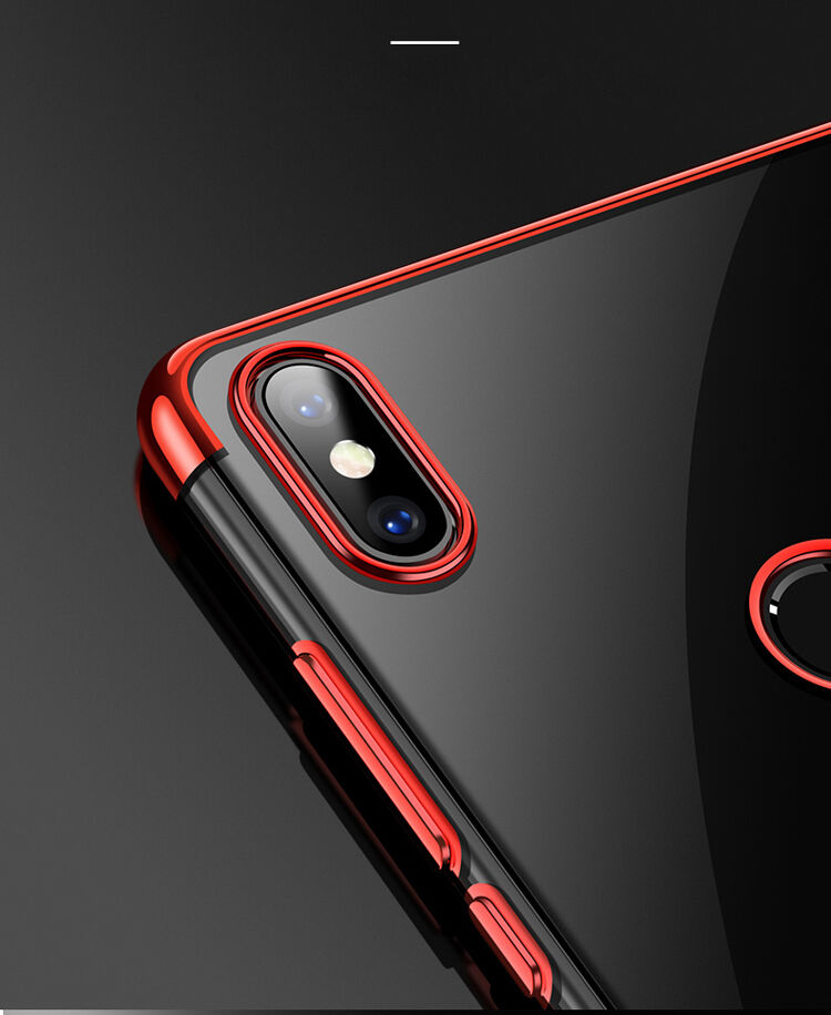 Cafele etui plastikowe przezroczyste z ramką do Xiaomi Mi 8 - czarne