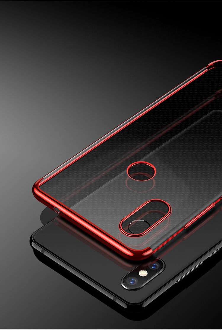 Cafele etui plastikowe przezroczyste z ramką do Xiaomi Mi 8 - czarne