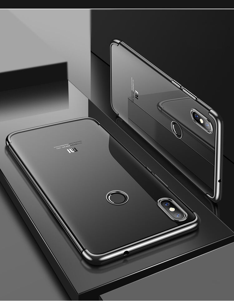 Cafele etui plastikowe przezroczyste z ramką do Xiaomi Mi 8 - czarne