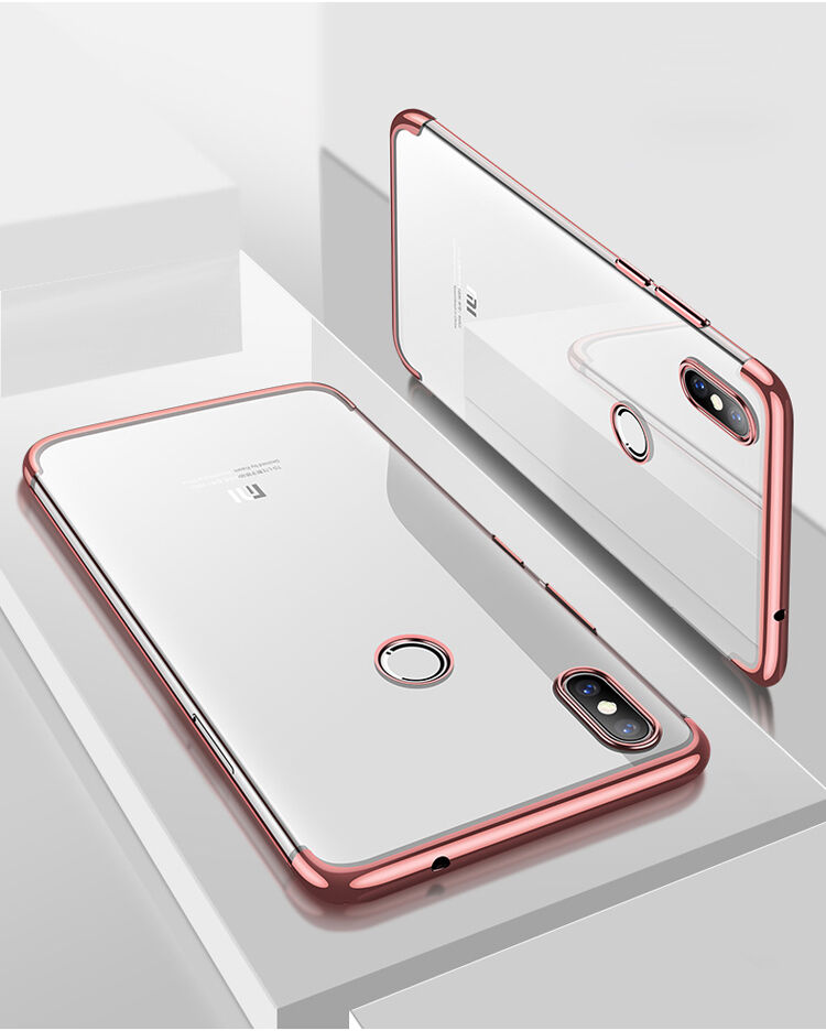 Cafele etui plastikowe przezroczyste z ramką do Xiaomi Mi 8 - czarne