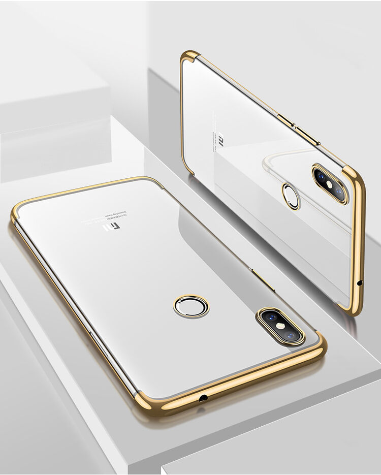 Cafele etui plastikowe przezroczyste z ramką do Xiaomi Mi 8 - czarne