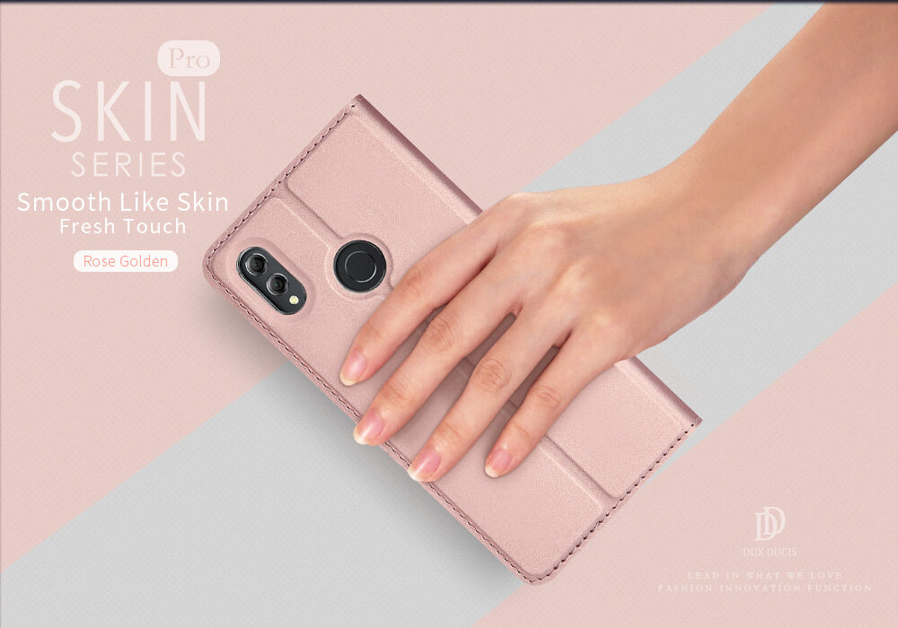 Dux Ducis Skin Pro pokrowiec skórzany flip do Honor 8X - złoty