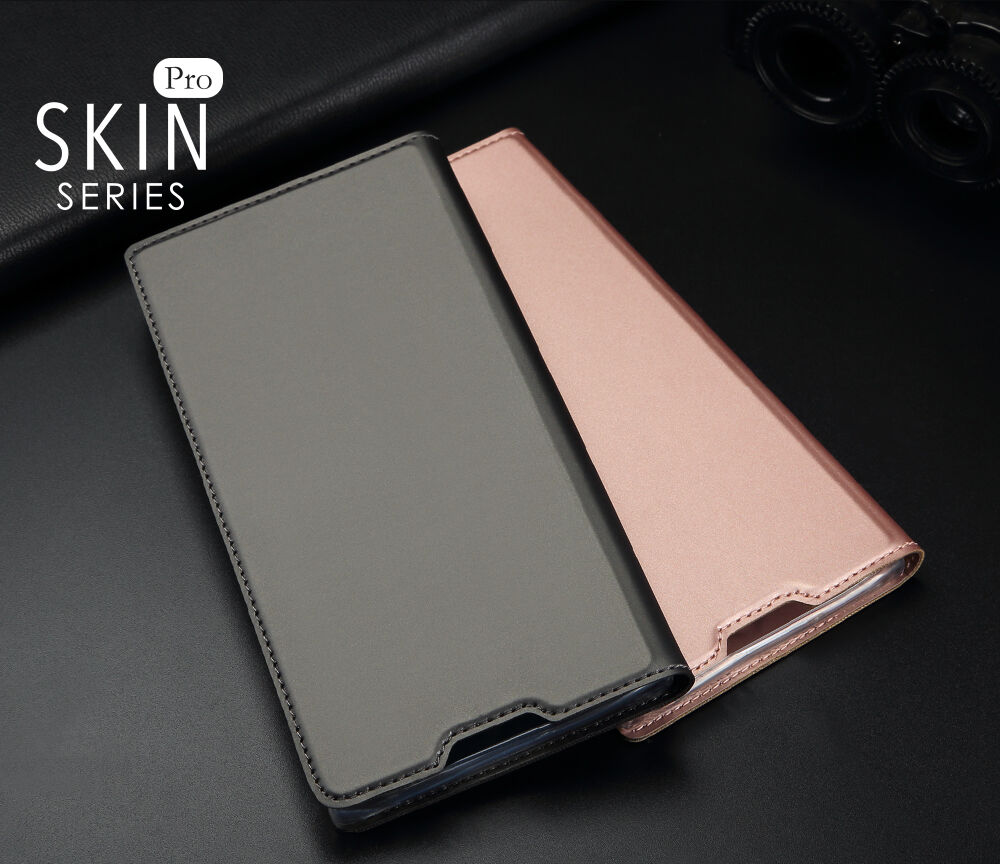 Dux Ducis Skin Pro pokrowiec skórzany flip do Honor 8X - złoty
