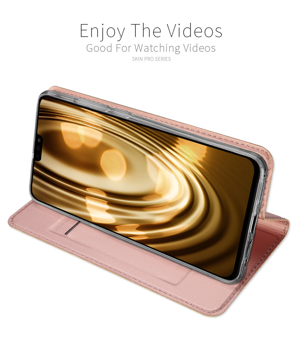 Dux Ducis Skin Pro pokrowiec skórzany flip do Honor 8X - szary