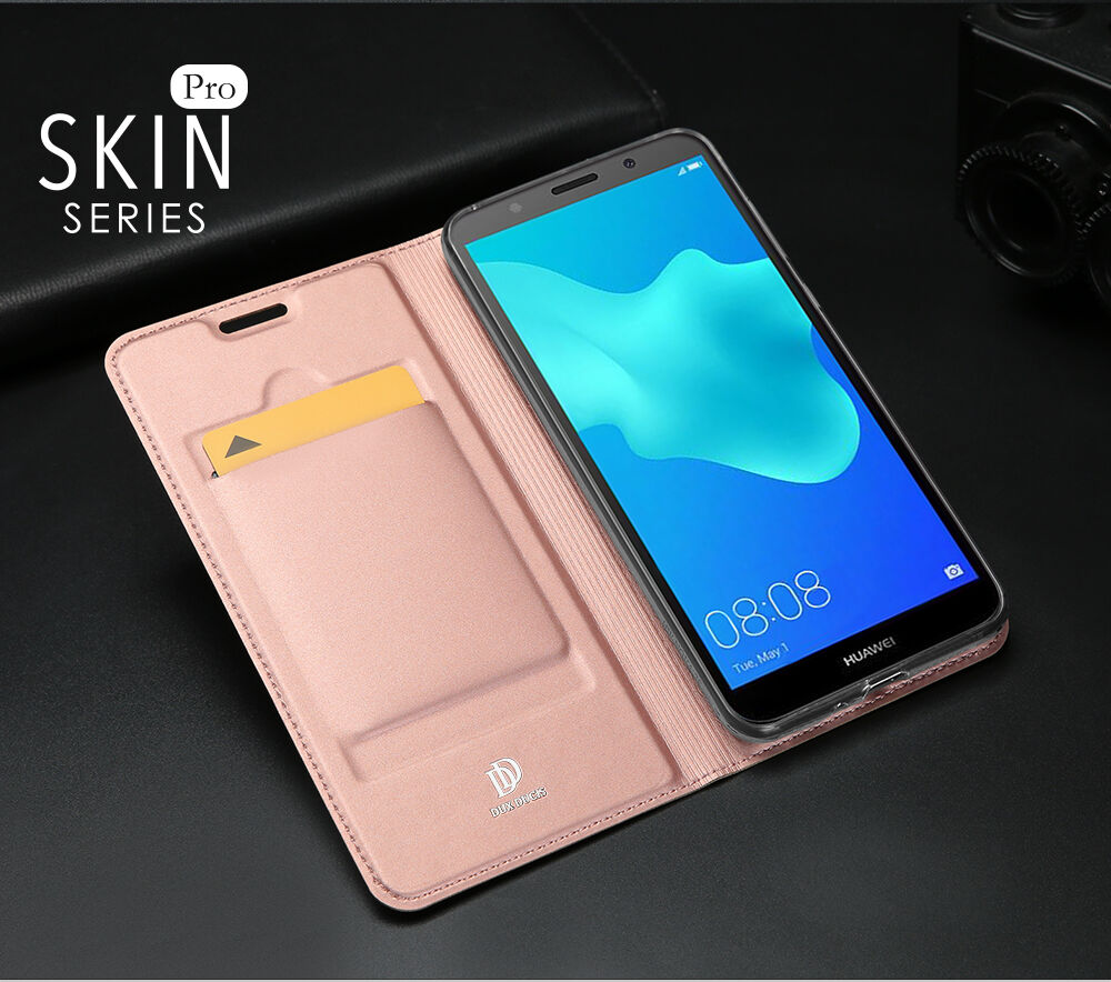 Dux Ducis Skin Pro pokrowiec skórzany flip do Honor 7S - ciemnoniebieski