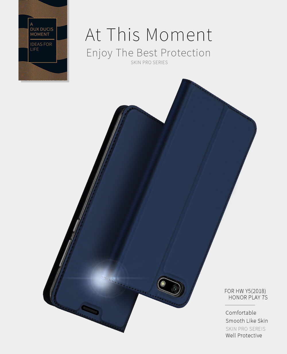 Dux Ducis Skin Pro pokrowiec skórzany flip do Honor 7S - różowo-złoty
