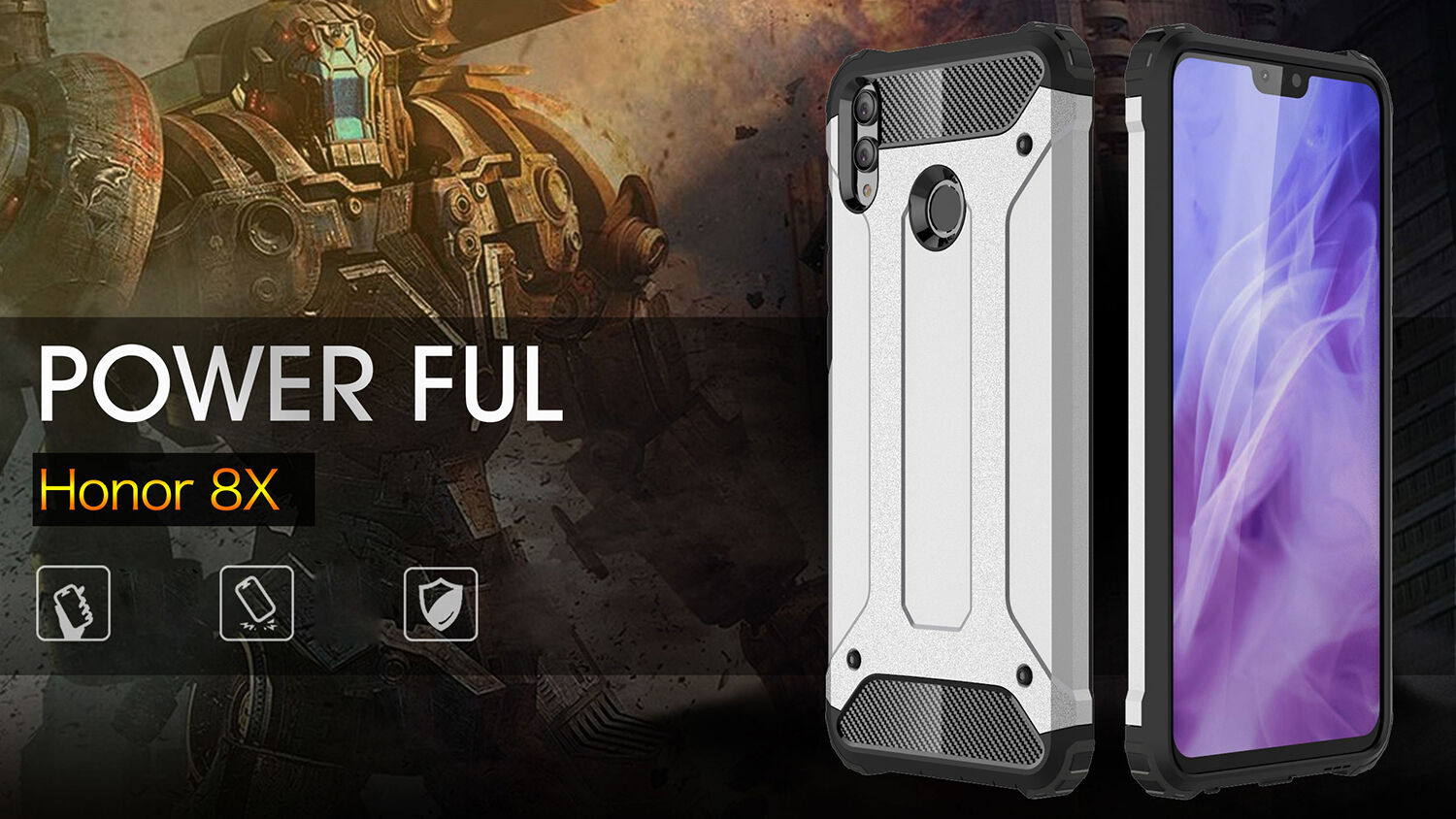 Super odporne etui Armor do Honor 8X - różowo-złote