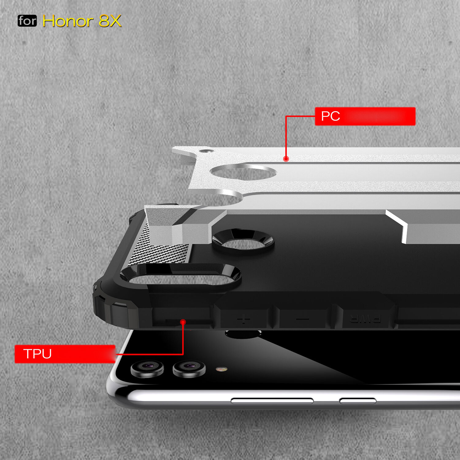 Super odporne etui Armor do Honor 8X - różowo-złote