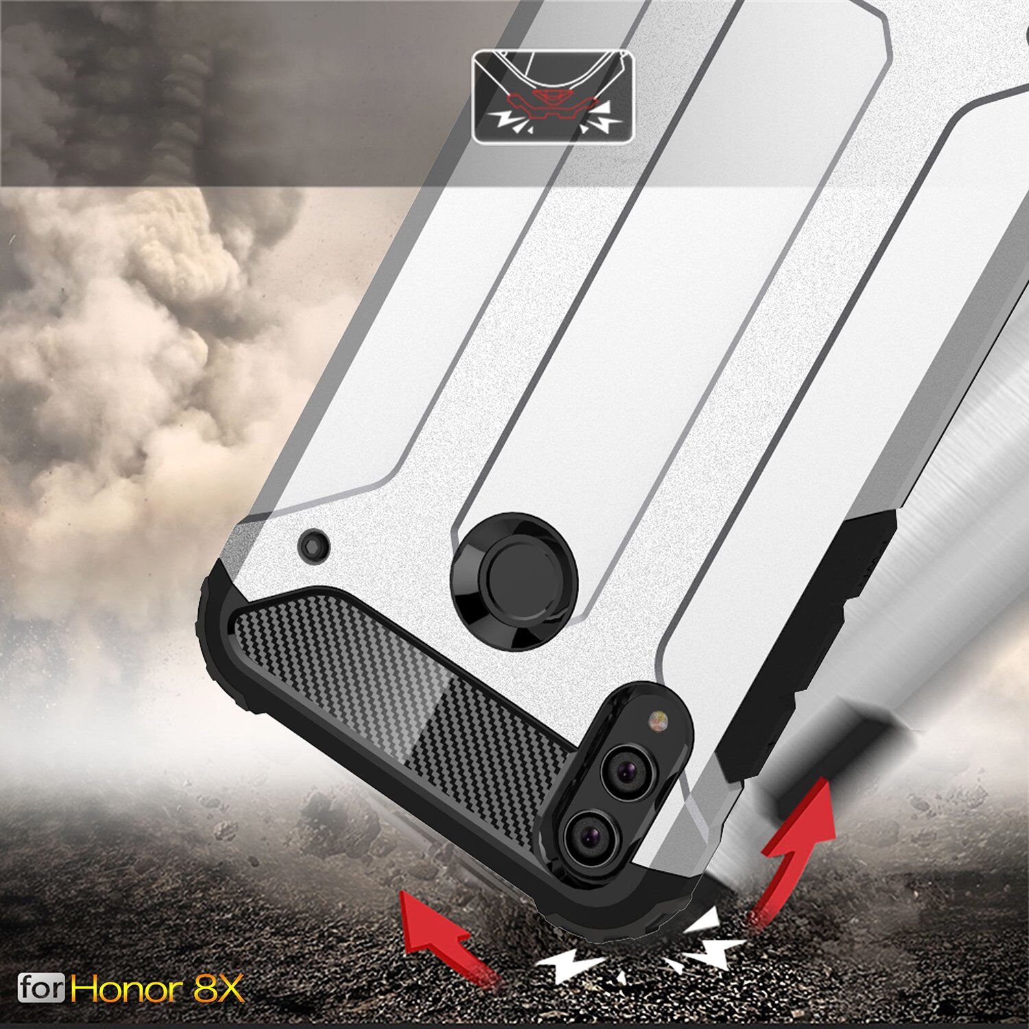 Super odporne etui Armor do Honor 8X - różowo-złote