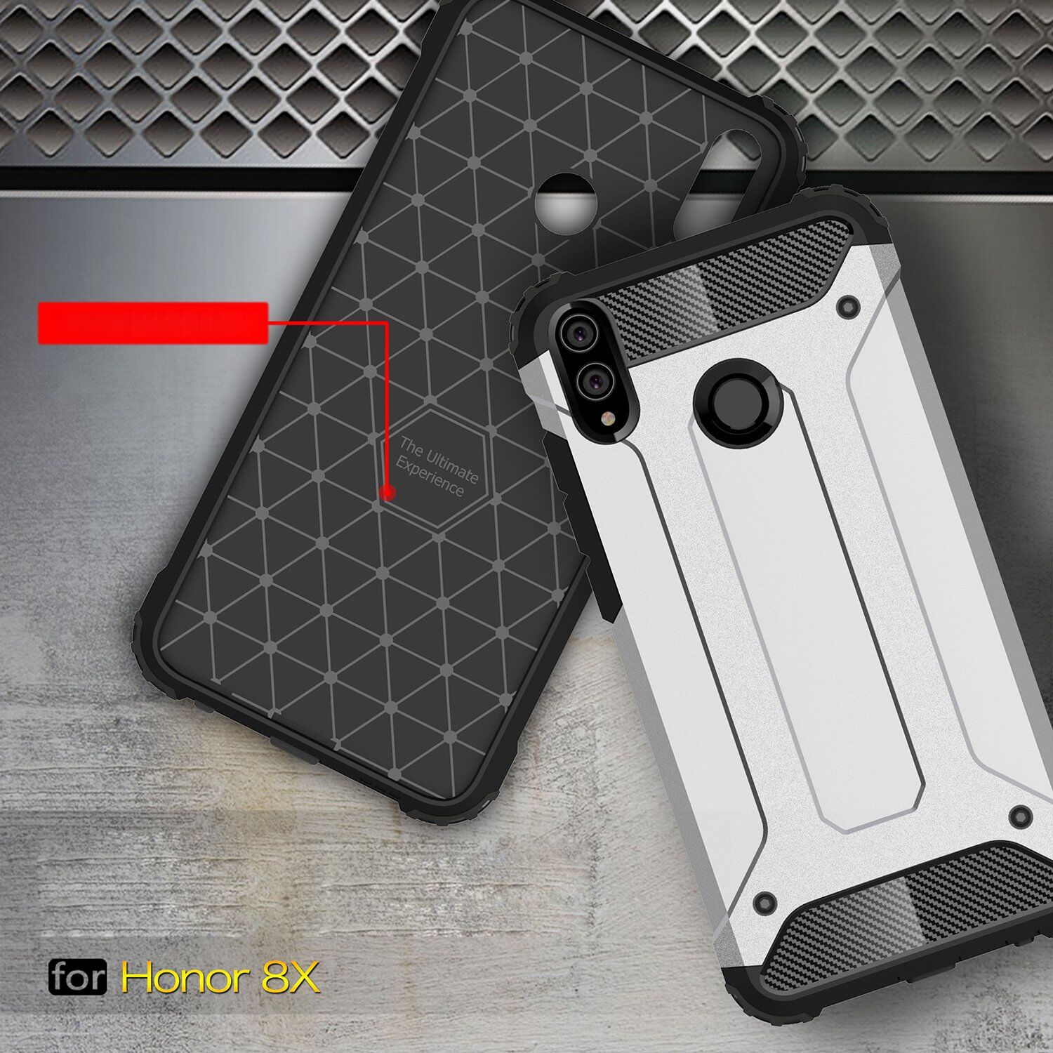 Super odporne etui Armor do Honor 8X - różowo-złote