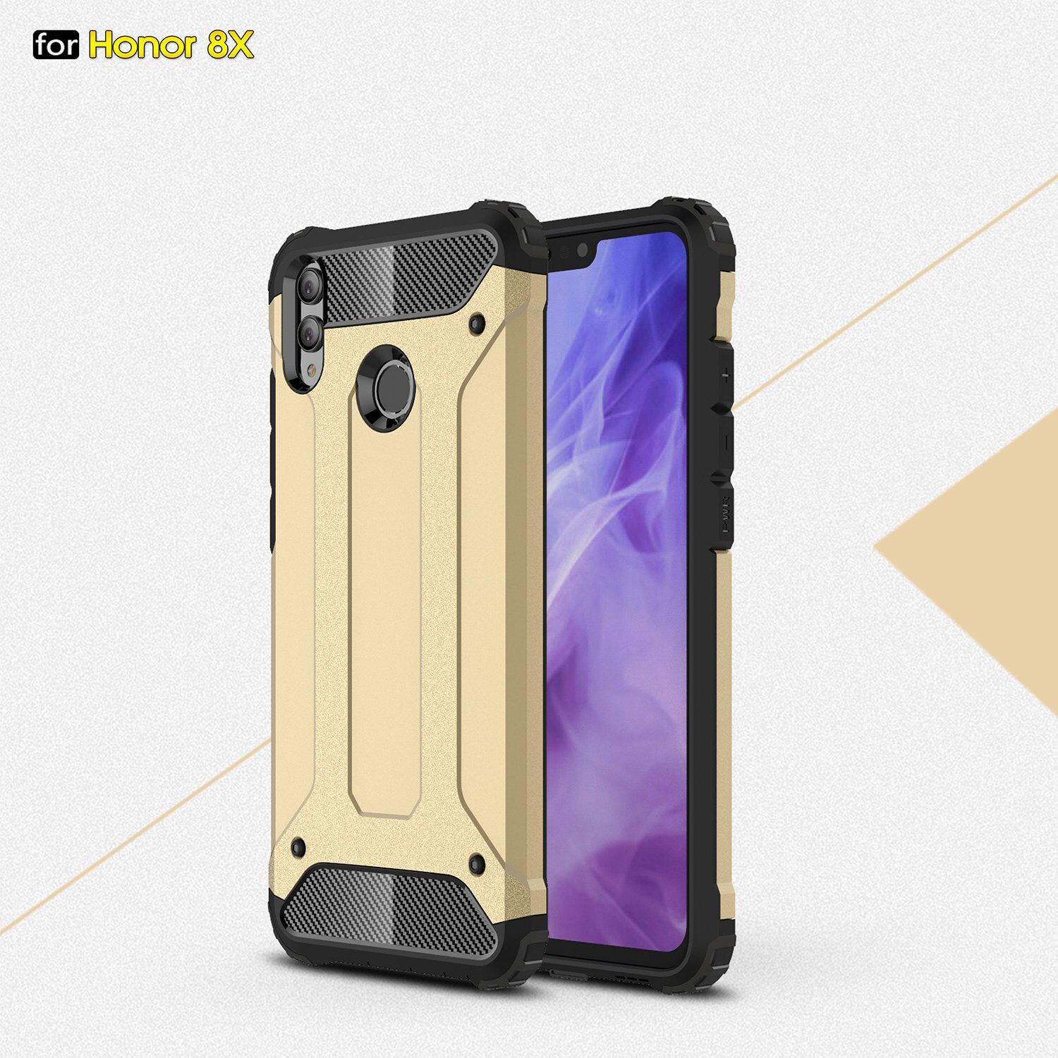 Super odporne etui Armor do Honor 8X - różowo-złote
